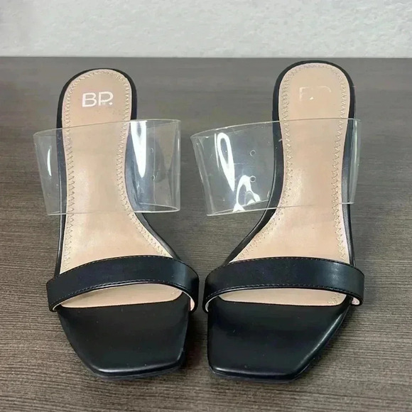 COPY - NEW -BP - Slide Sandal Naomi Black Clear Block Heel Womens - Picture 2 of 12